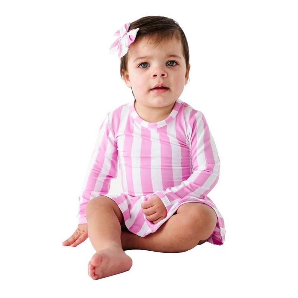 Bums & Roses Girls  Tickle Me Pink Ruffle Dress, Multicolor